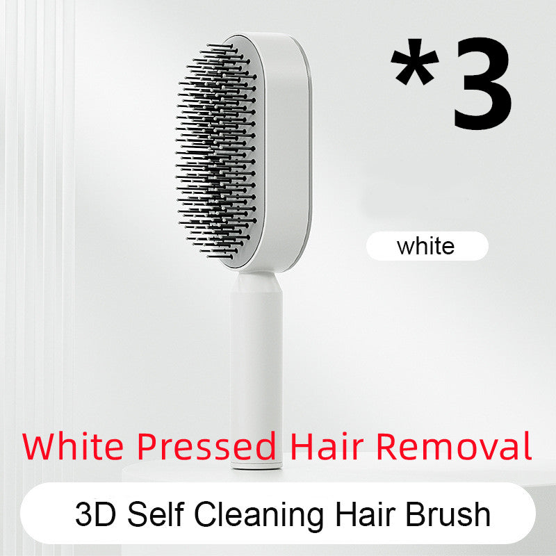 Self-Cleaning Hair Brush for Women – One-Key Hair Removal, Anti-Static Airbag Scalp Massage Comb