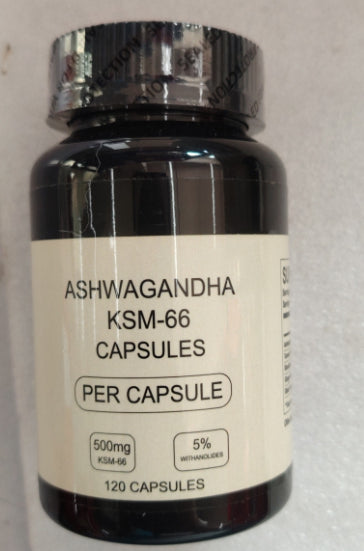 Ashwagandha KSM-66 Capsules – 500mg | Stress Relief, Focus & Energy Support | Vegan | 60 Capsules