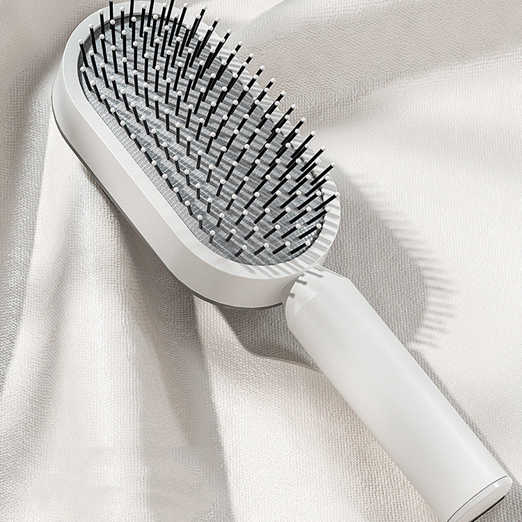 Self-Cleaning Hair Brush for Women – One-Key Hair Removal, Anti-Static Airbag Scalp Massage Comb