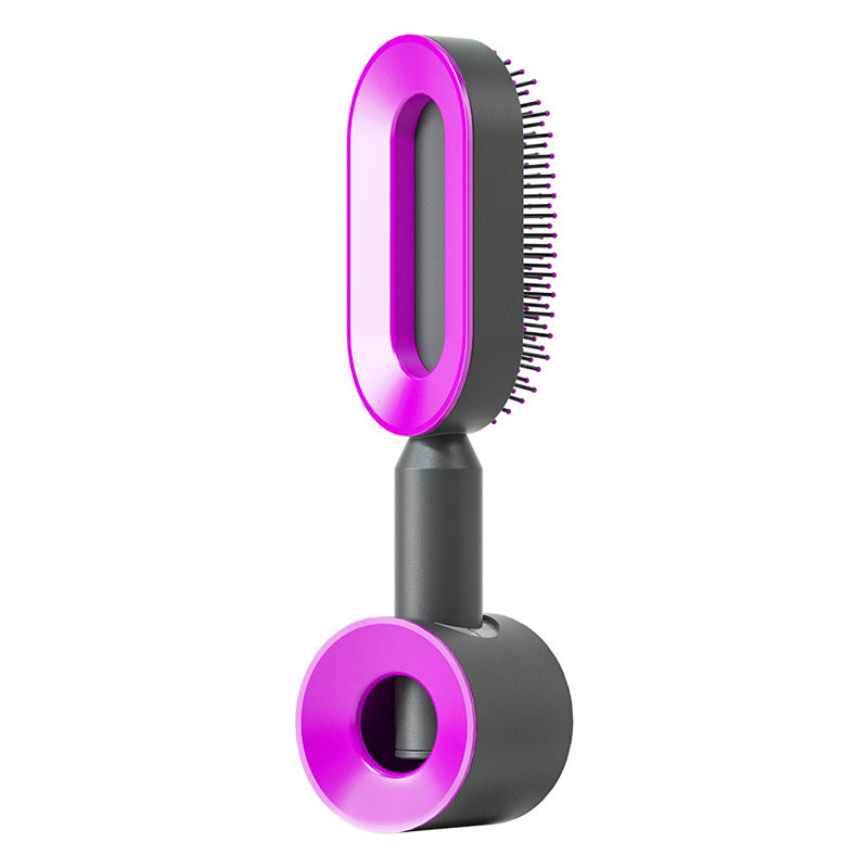 Self-Cleaning Hair Brush for Women – One-Key Hair Removal, Anti-Static Airbag Scalp Massage Comb