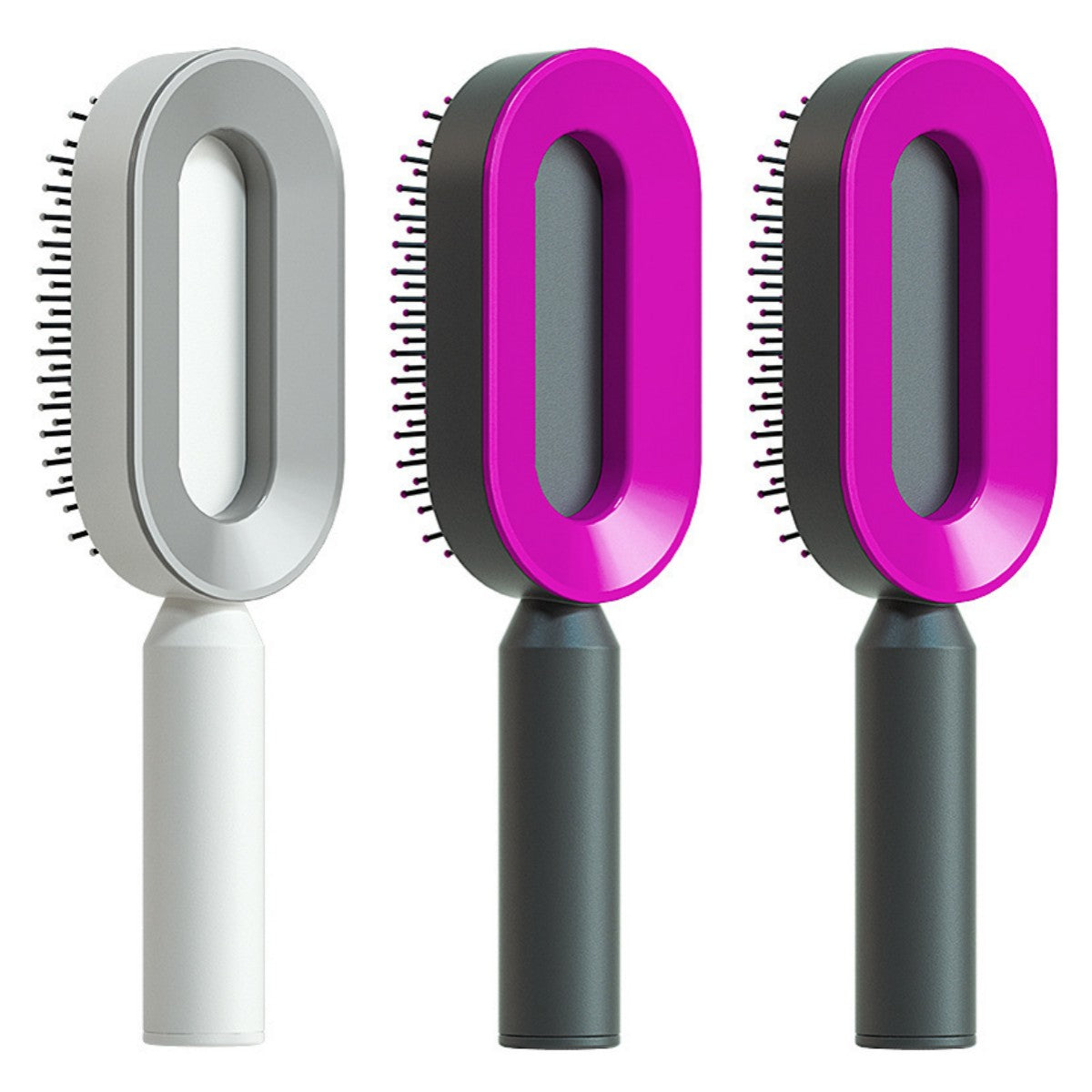 Self-Cleaning Hair Brush for Women – One-Key Hair Removal, Anti-Static Airbag Scalp Massage Comb