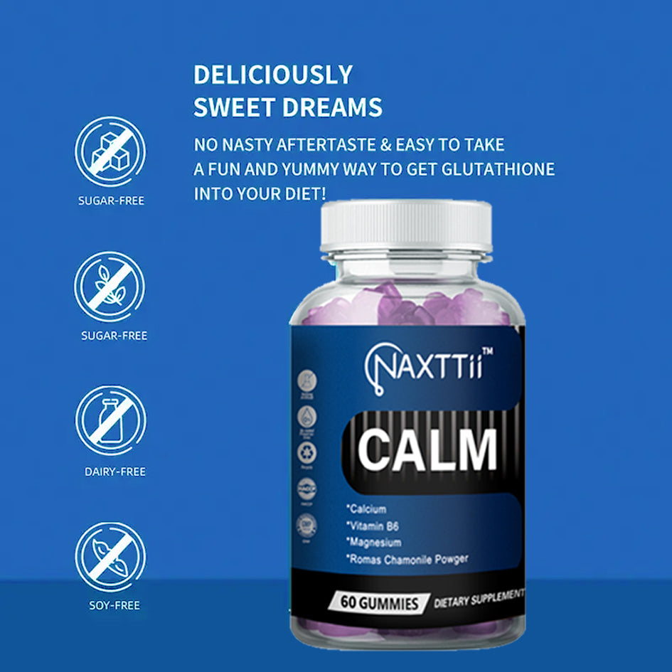 CALM Sleep Gummies with Vitamin B6 – Natural Sleep Support, Stress Relief, Vegan, Non-GMO, Gluten Free – Berry Flavor (60 Gummies)