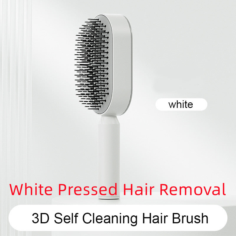 Self-Cleaning Hair Brush for Women – One-Key Hair Removal, Anti-Static Airbag Scalp Massage Comb