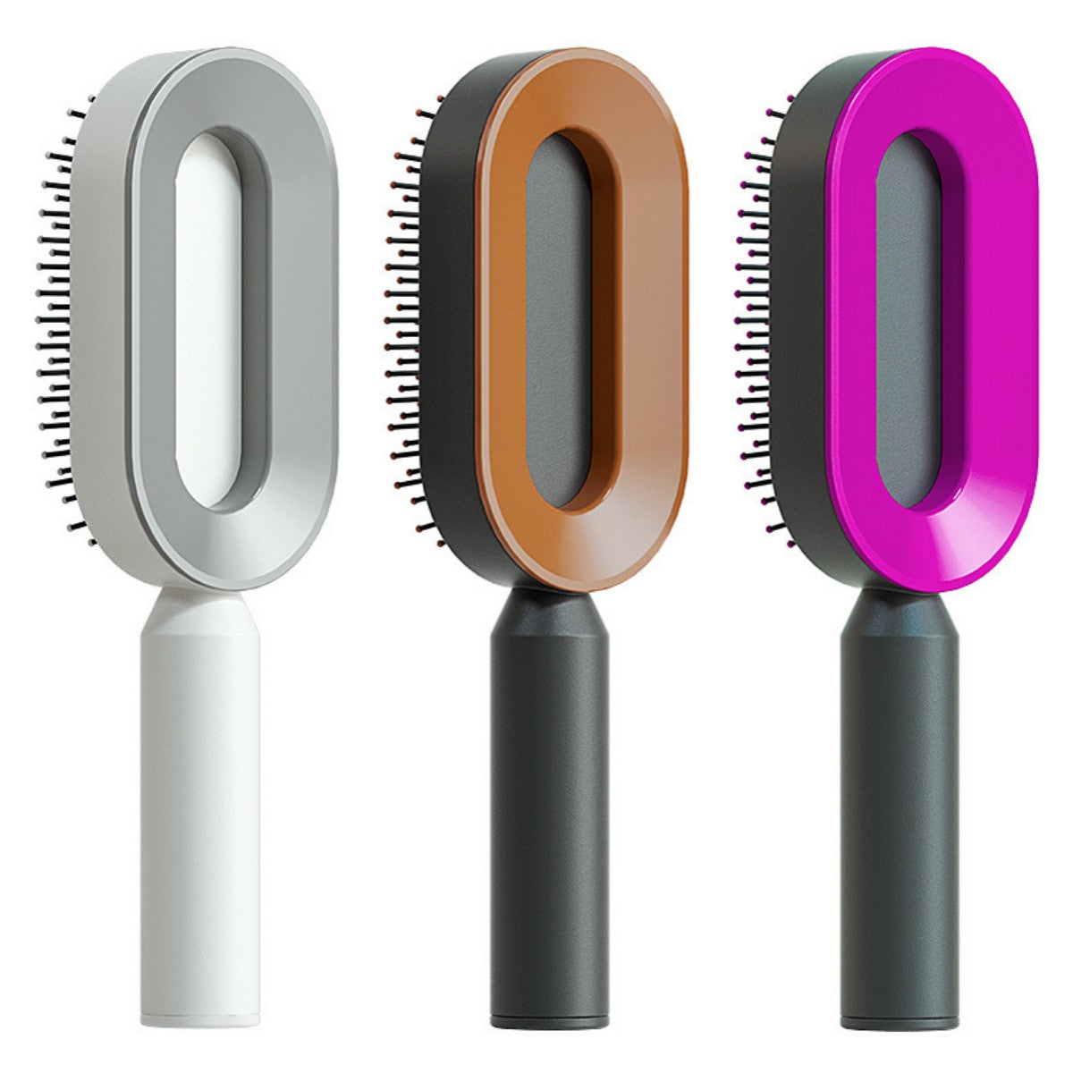 Self-Cleaning Hair Brush for Women – One-Key Hair Removal, Anti-Static Airbag Scalp Massage Comb
