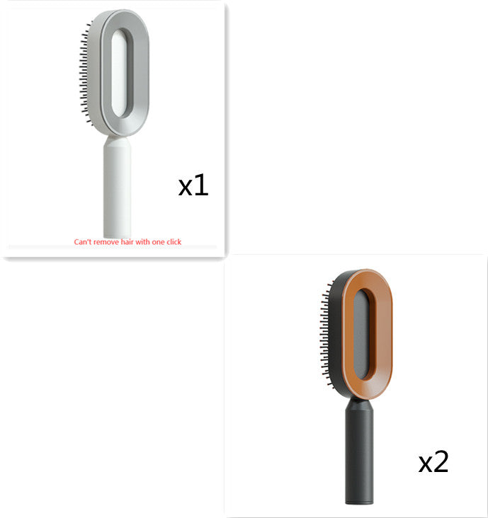 Self-Cleaning Hair Brush for Women – One-Key Hair Removal, Anti-Static Airbag Scalp Massage Comb