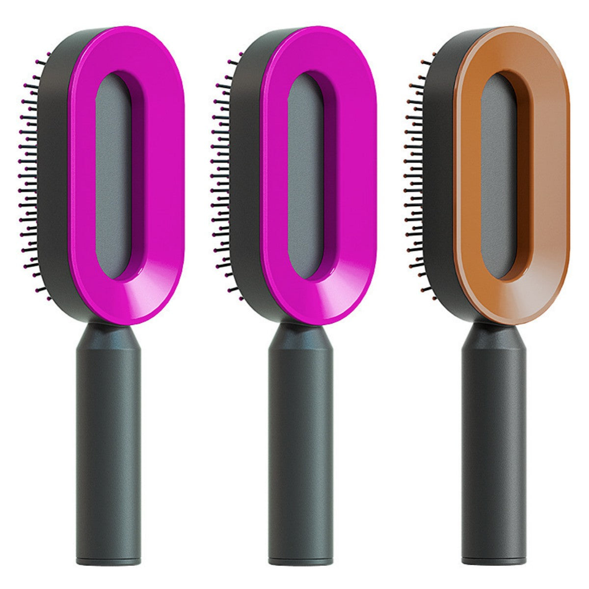 Self-Cleaning Hair Brush for Women – One-Key Hair Removal, Anti-Static Airbag Scalp Massage Comb
