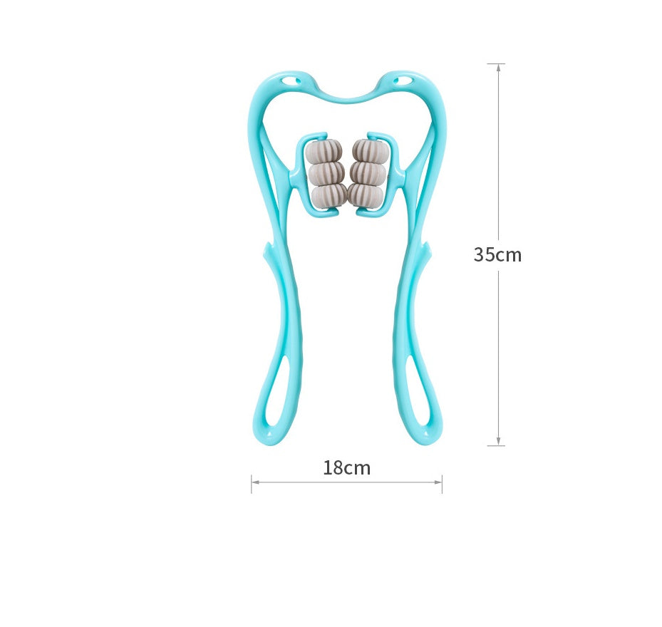 Multifunctional Manual Six-Wheel Neck Massager – Deep Tissue Roller Tool for Neck, Shoulder & Back Relief