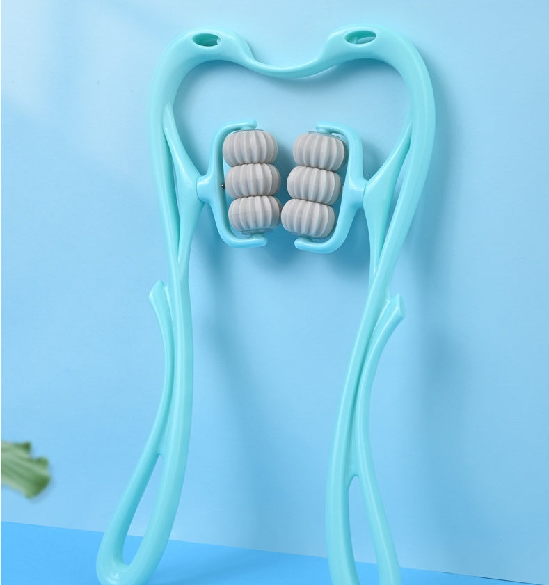 Multifunctional Manual Six-Wheel Neck Massager – Deep Tissue Roller Tool for Neck, Shoulder & Back Relief