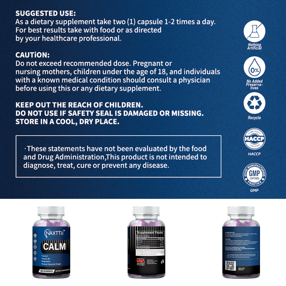 CALM Sleep Gummies with Vitamin B6 – Natural Sleep Support, Stress Relief, Vegan, Non-GMO, Gluten Free – Berry Flavor (60 Gummies)