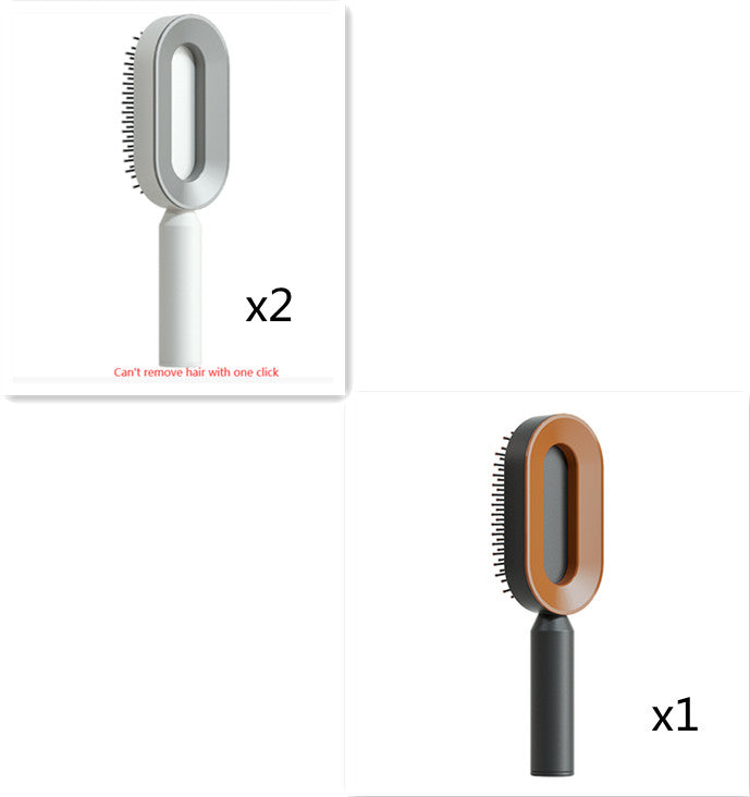 Self-Cleaning Hair Brush for Women – One-Key Hair Removal, Anti-Static Airbag Scalp Massage Comb
