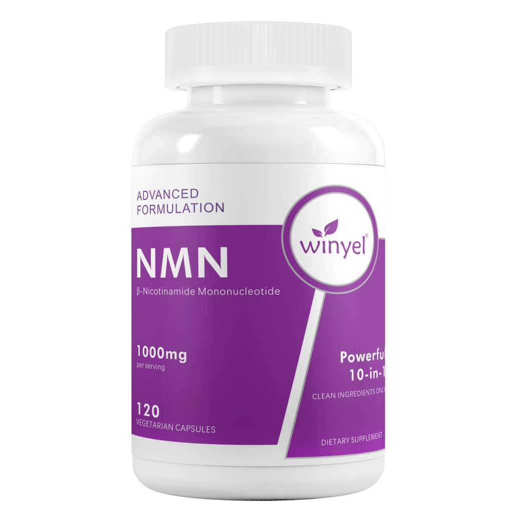 WINYEL NMN Complex 1000mg – Cellular Energy & Healthy Aging Support, 10-in-1 Formula with Resveratrol, CoQ10, Quercetin, Glutathione & Vitamin C – 60 Capsules