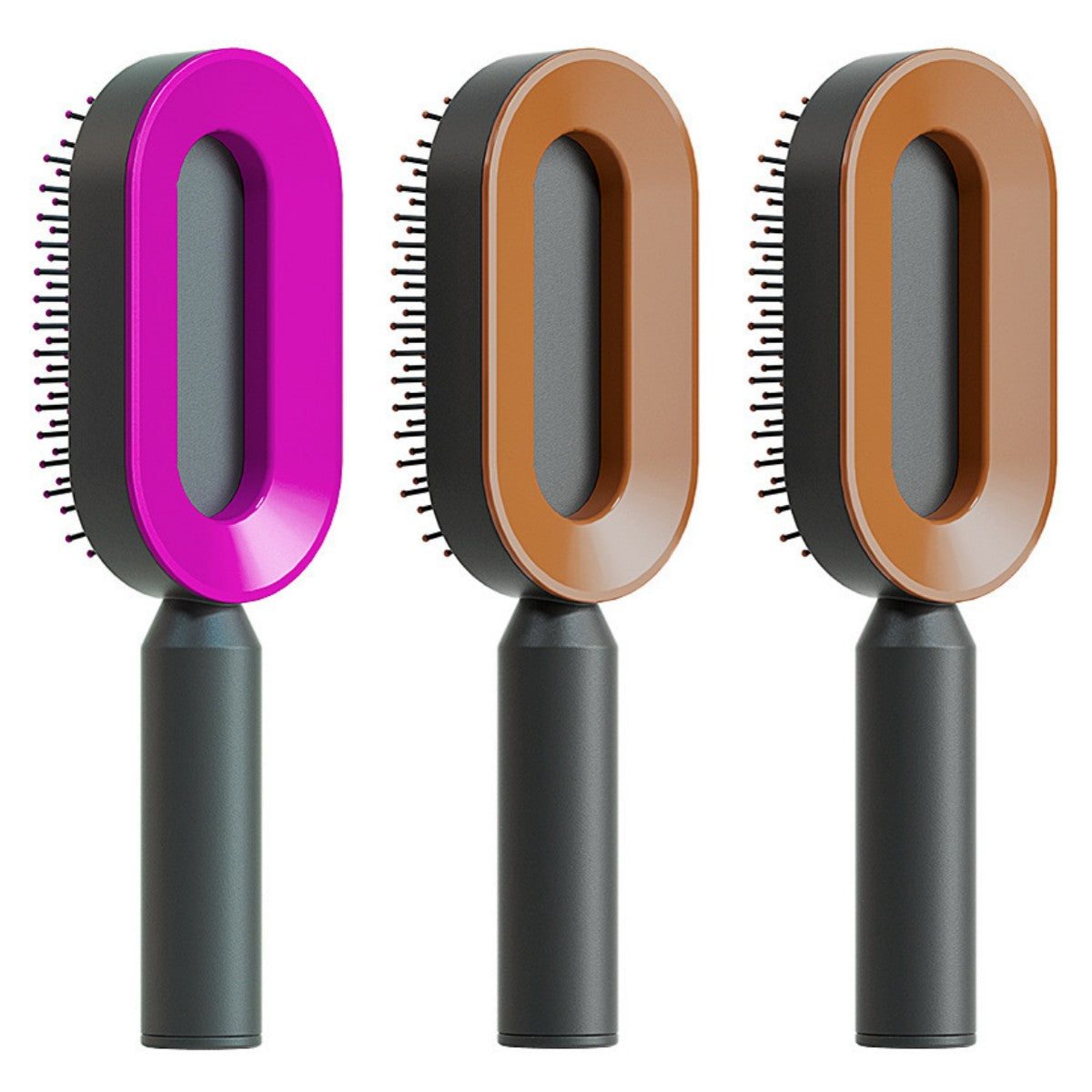 Self-Cleaning Hair Brush for Women – One-Key Hair Removal, Anti-Static Airbag Scalp Massage Comb