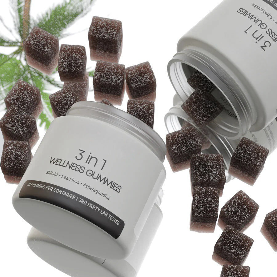 Cured 3-in-1 Shilajit Gummies for Men – Energy, Strength & Vitality Support | Vegan | 60 Gummies