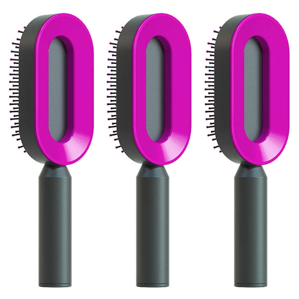 Self-Cleaning Hair Brush for Women – One-Key Hair Removal, Anti-Static Airbag Scalp Massage Comb