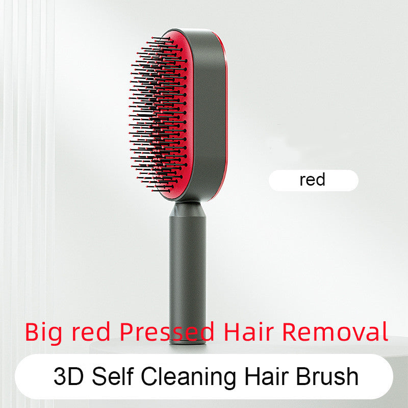 Self-Cleaning Hair Brush for Women – One-Key Hair Removal, Anti-Static Airbag Scalp Massage Comb