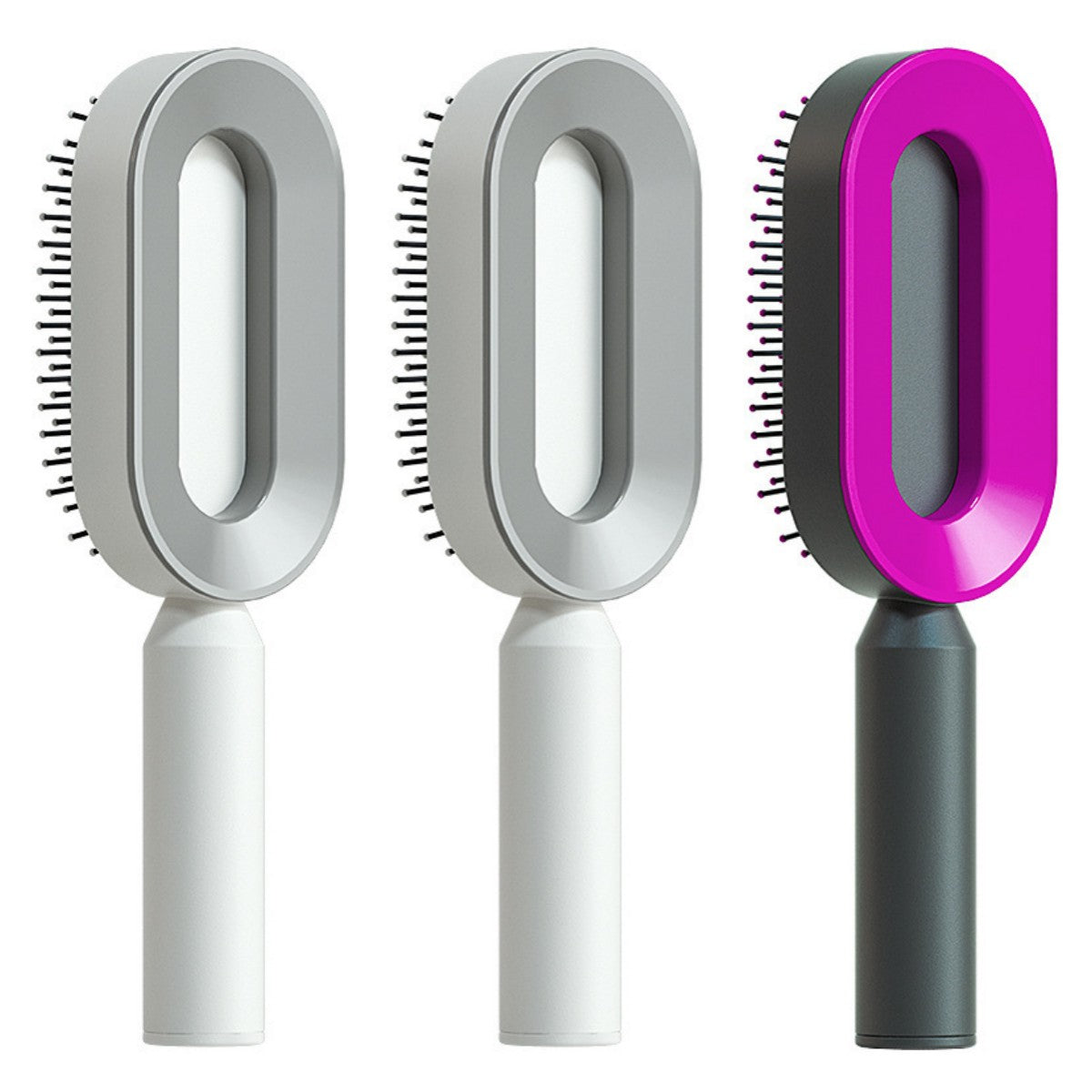 Self-Cleaning Hair Brush for Women – One-Key Hair Removal, Anti-Static Airbag Scalp Massage Comb