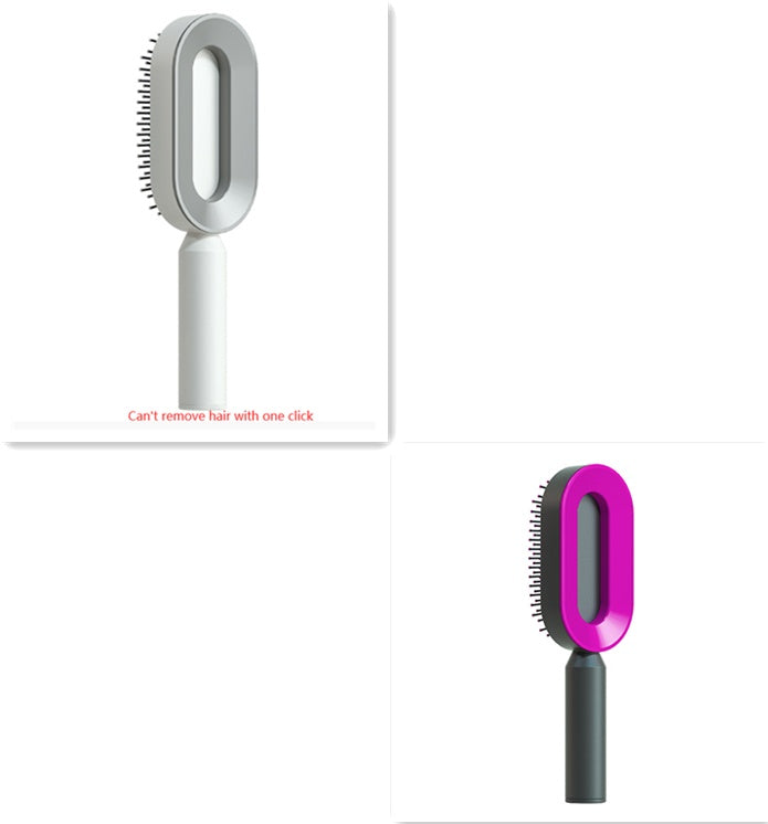 Self-Cleaning Hair Brush for Women – One-Key Hair Removal, Anti-Static Airbag Scalp Massage Comb