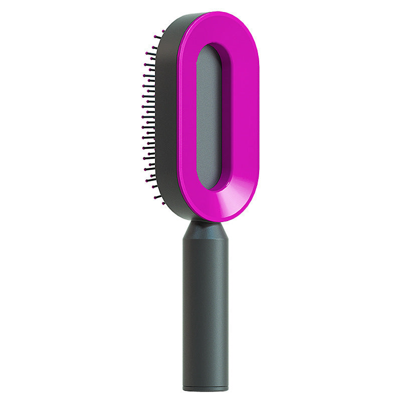 Self-Cleaning Hair Brush for Women – One-Key Hair Removal, Anti-Static Airbag Scalp Massage Comb